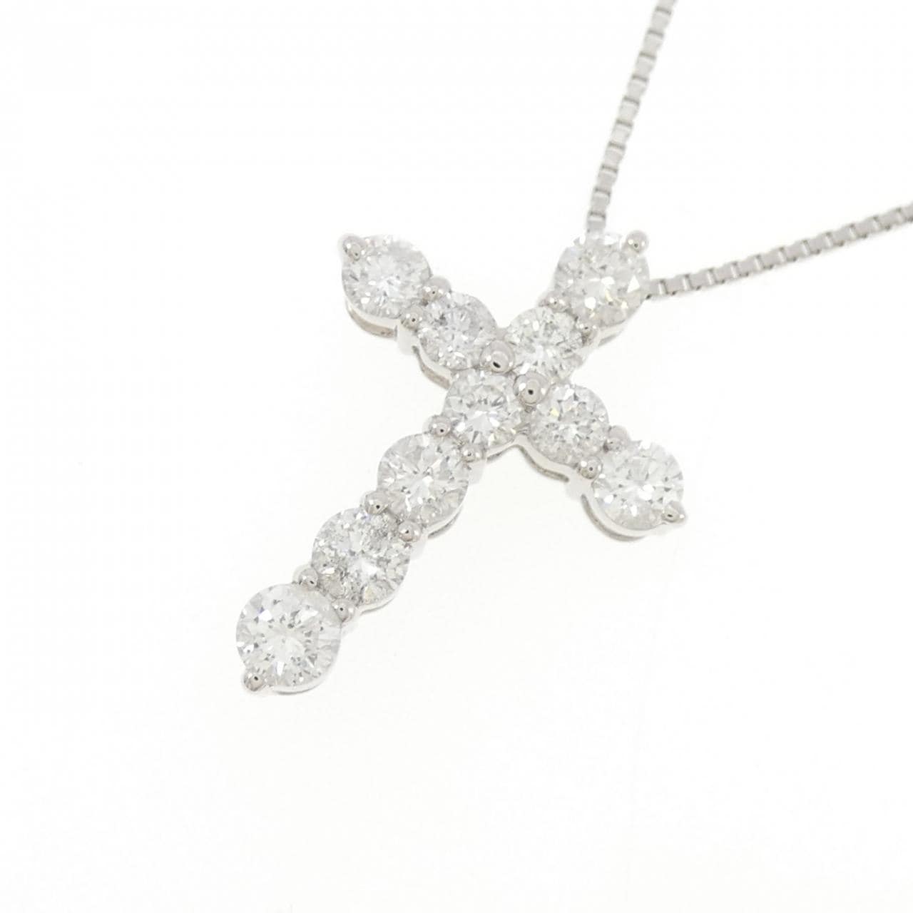 PT900/PT850 クロス ダイヤモンド ネックレス 1.00CT