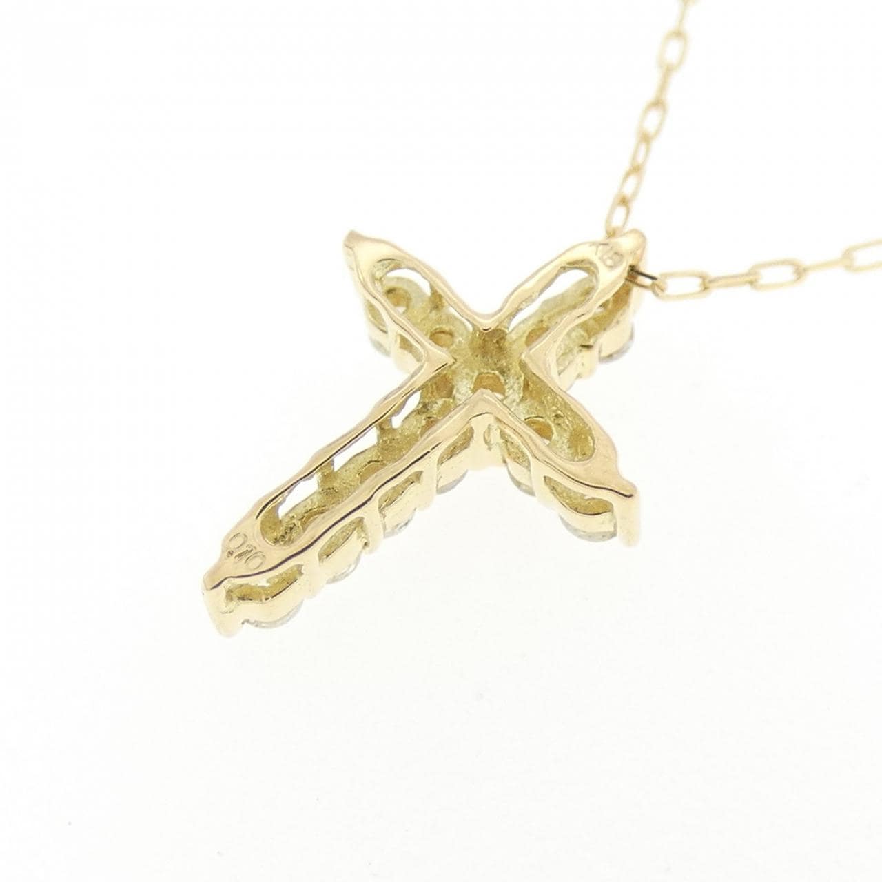 【新品】K18YG クロス ダイヤモンド ネックレス 0.10CT