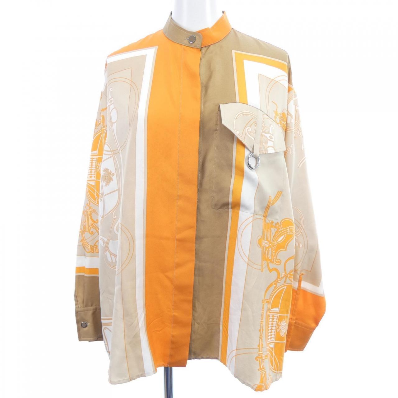 エルメス HERMES EX-LIBRIS 3E0607D7 ツイルレーヌ シャツ