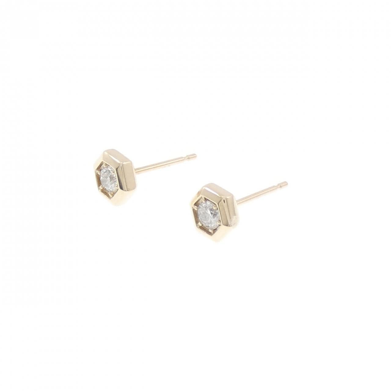 【リメイク】K10YG ダイヤモンド ピアス 0.14CT