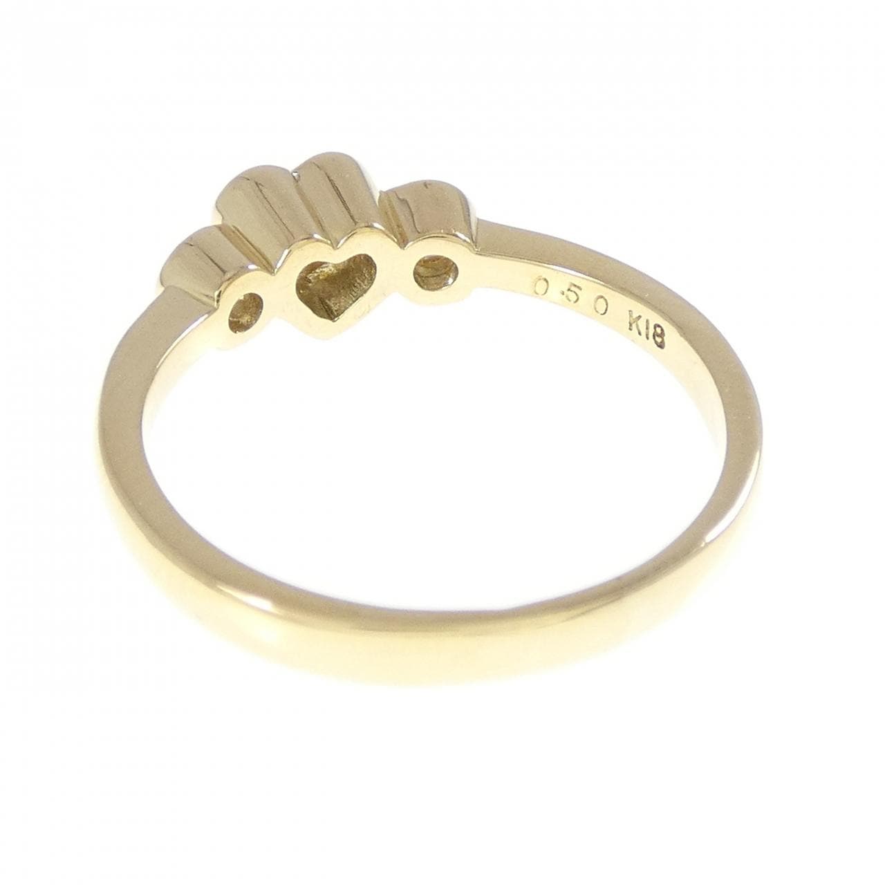 K18YG ハート ダイヤモンド リング 0.50CT
