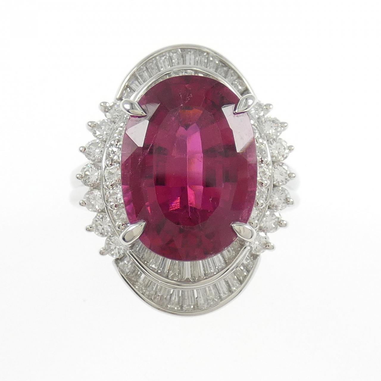 PT900 Rubellite Tourmaline Ring 5.912CT