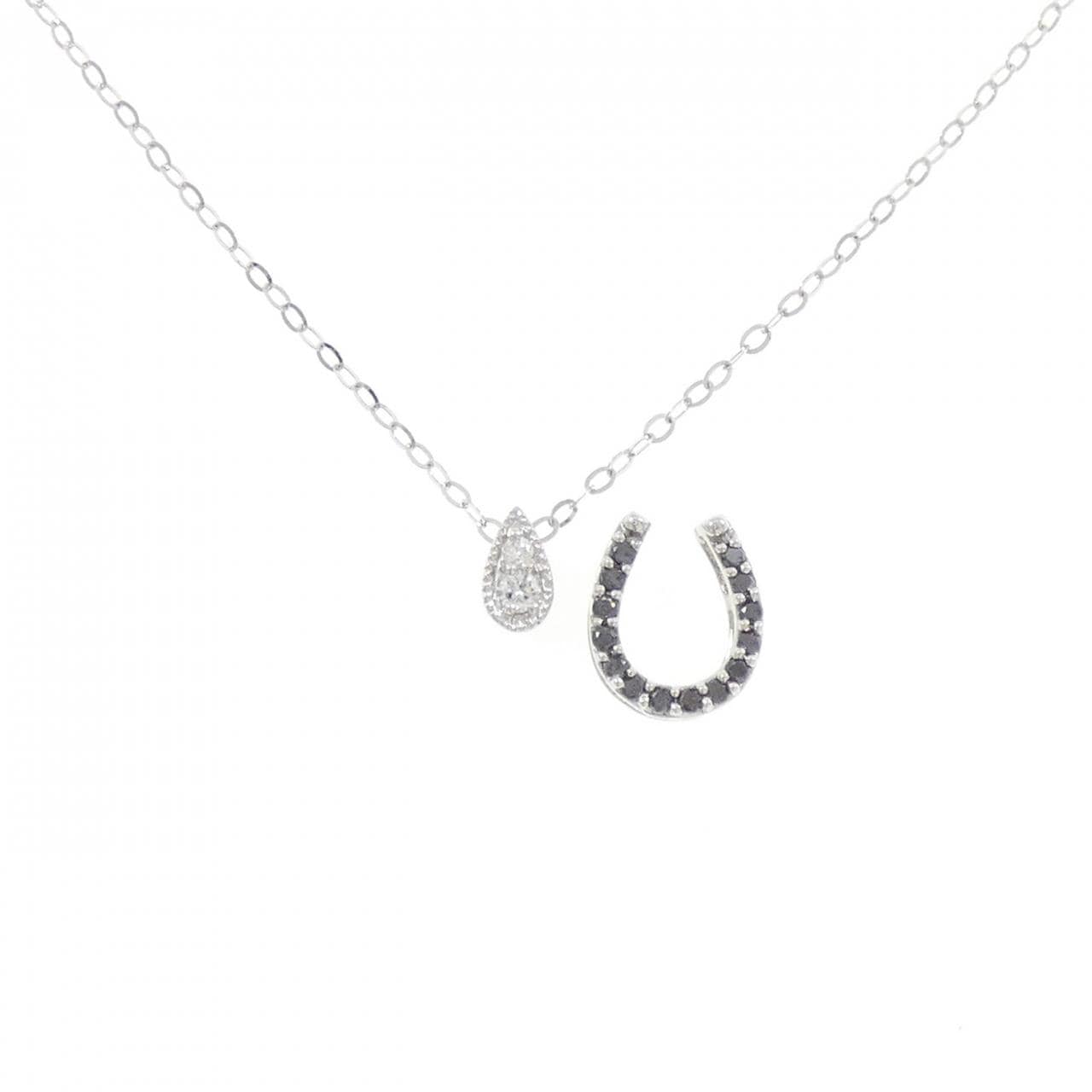 K18WG 2WAY ダイヤモンド ネックレス 0.05CT