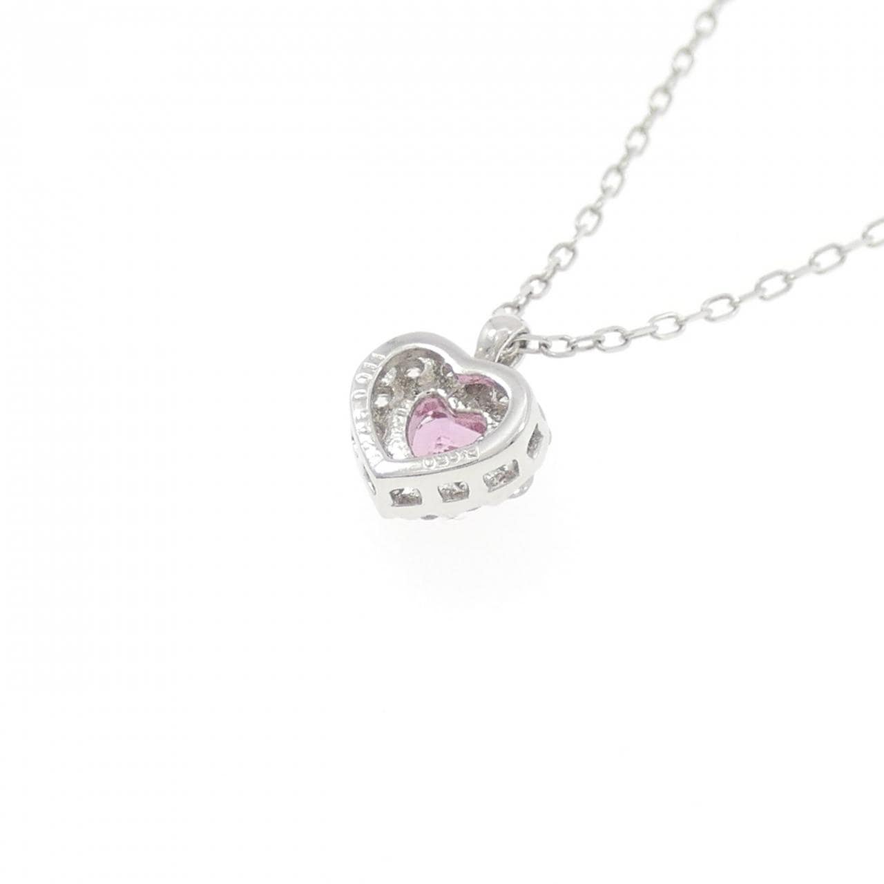 PT950/PT850 ハート サファイヤ ネックレス 0.245CT