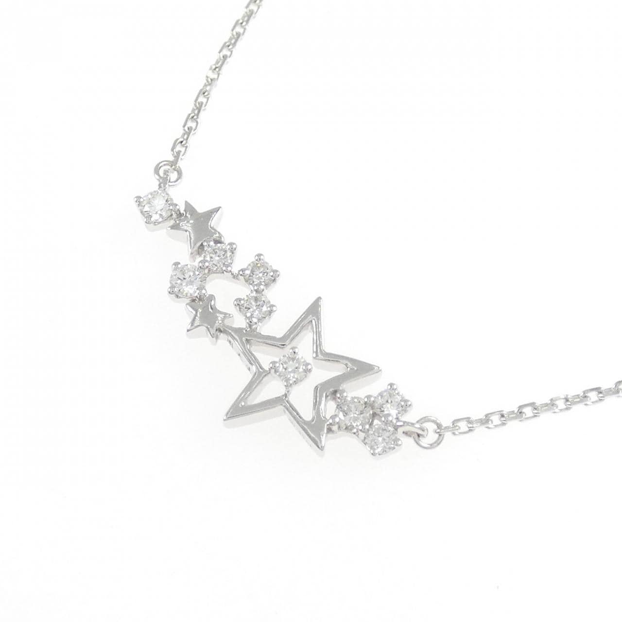 750WG スター ダイヤモンド ネックレス 0.17CT