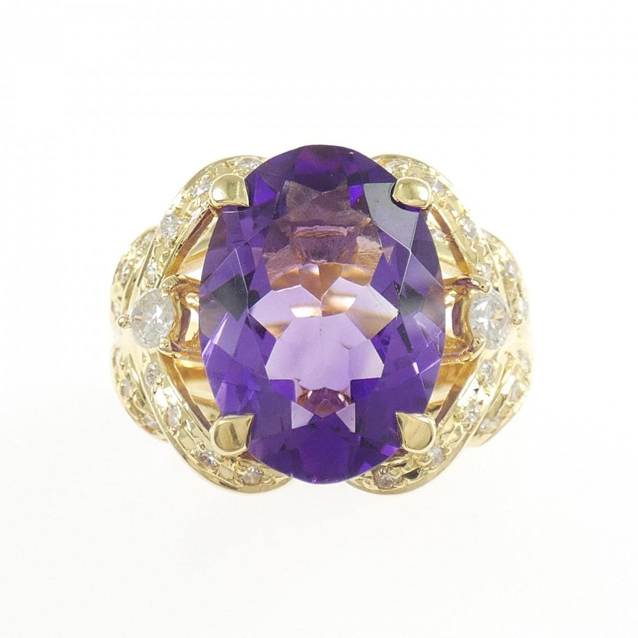 K18YG アメジスト リング 4.54CT