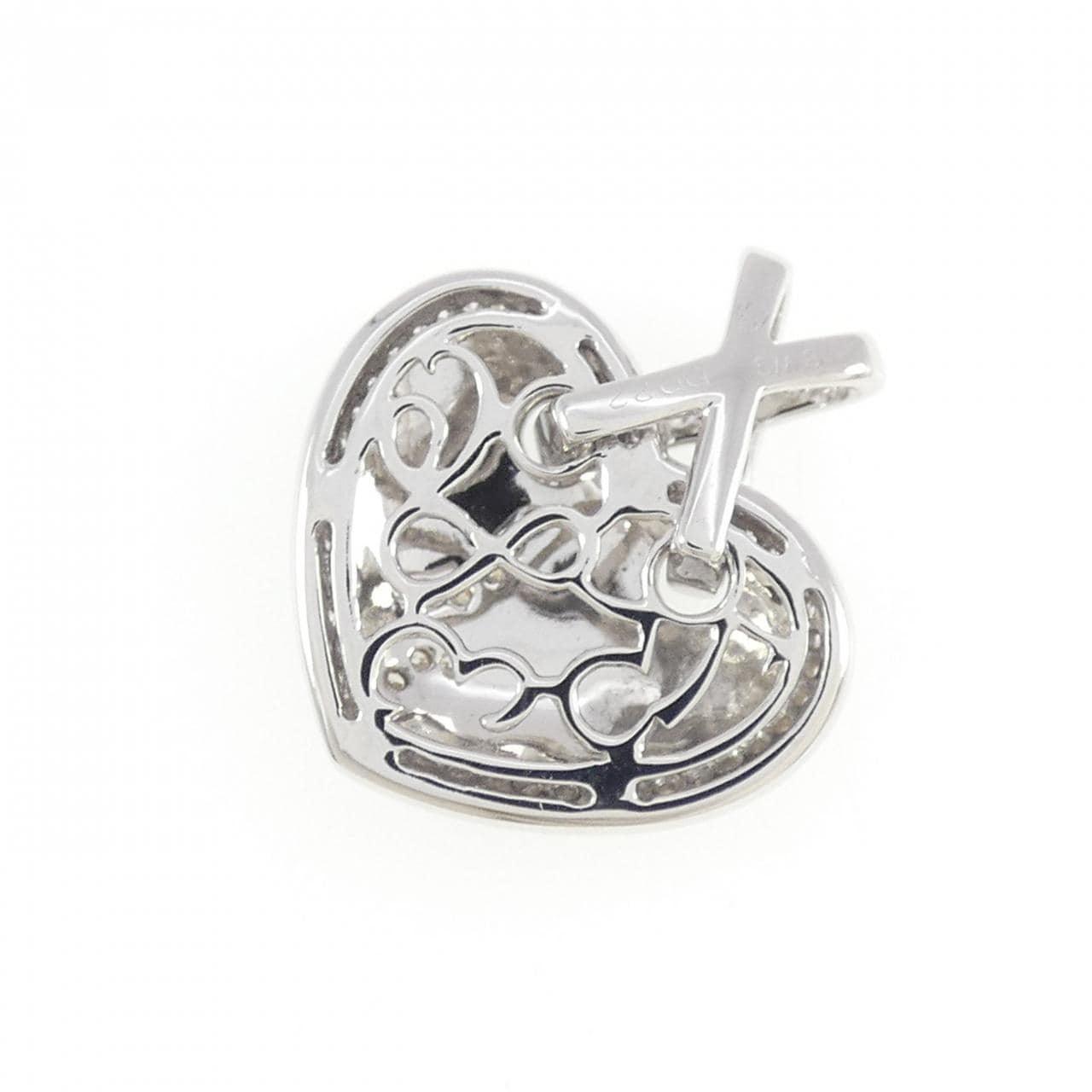 K18WG ハート ダイヤモンド ペンダント 0.22CT