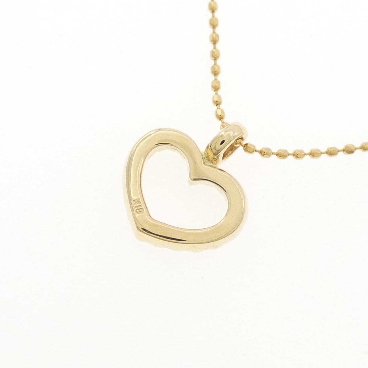 K18YG ハート ダイヤモンド ネックレス