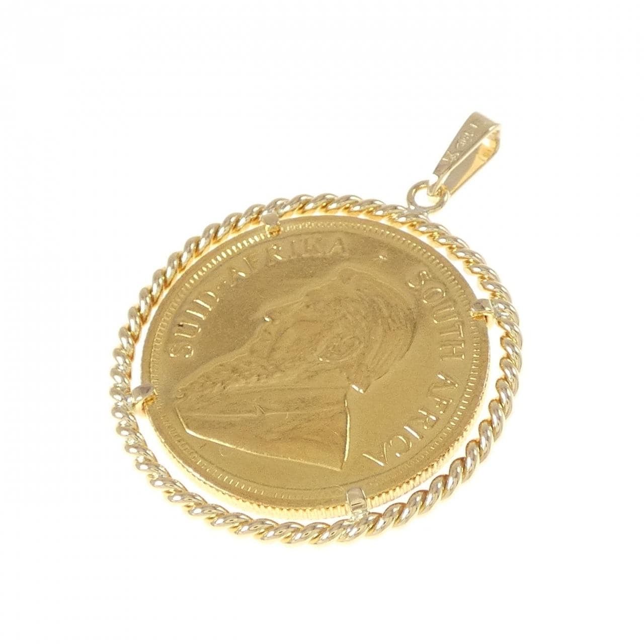 750YG (frame) coin pendant