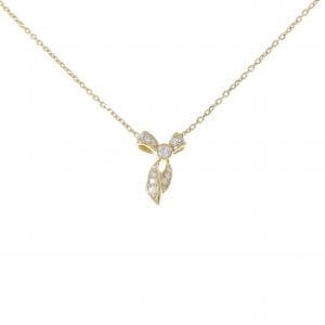 K18YG リボン ダイヤモンド ネックレス