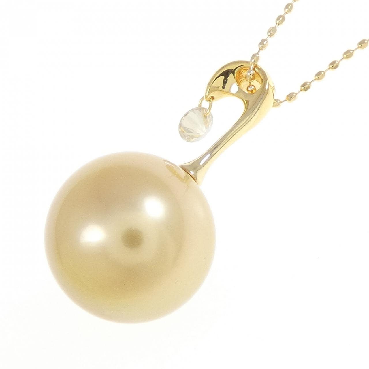 K18YG 白蝶パール ネックレス 12.7mm