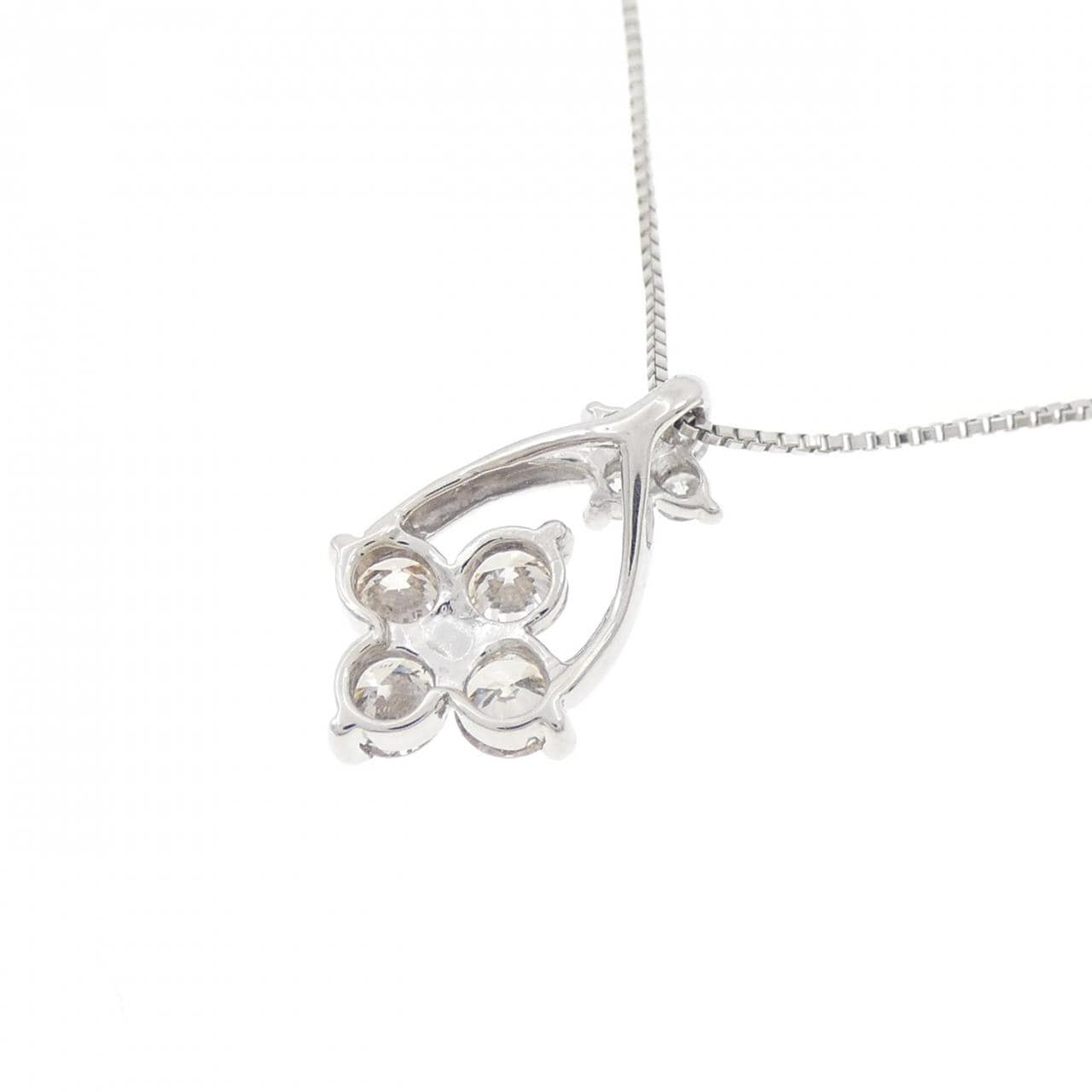 PT900/PT850 フラワー ダイヤモンド ネックレス 0.50CT