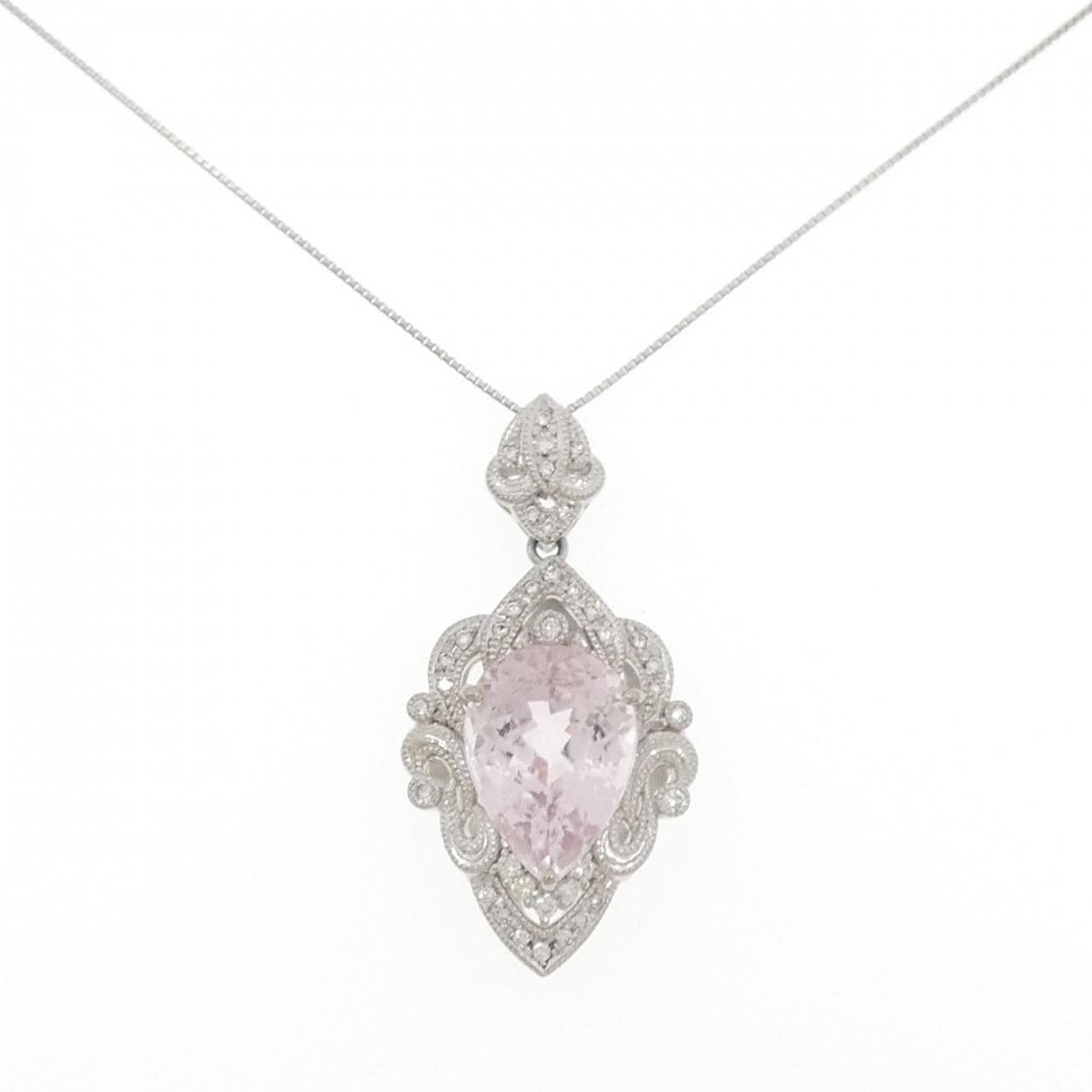 PT900/PT850 クンツァイト ネックレス 14.18CT