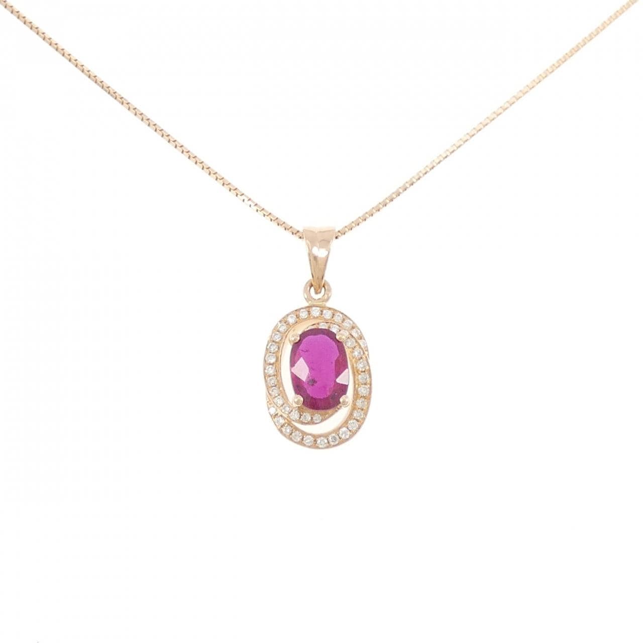 18KPG/K18PG ルビー ネックレス 1.02CT