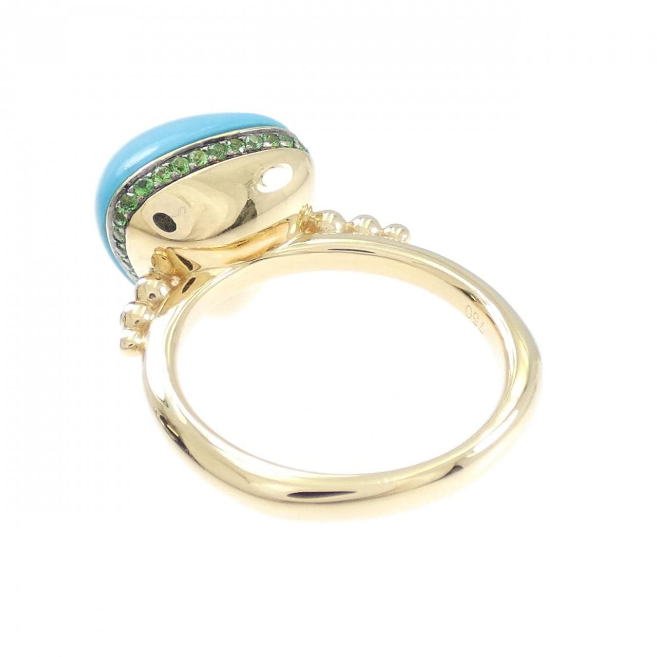 750YG/750BG 模造石 リング 5.68CT