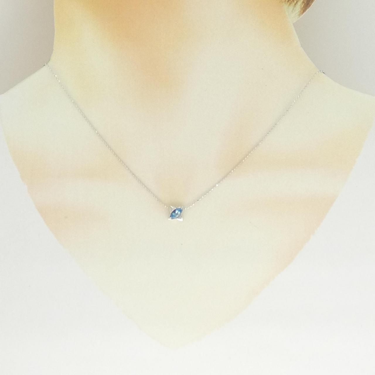 K18WG ブルートパーズ ネックレス