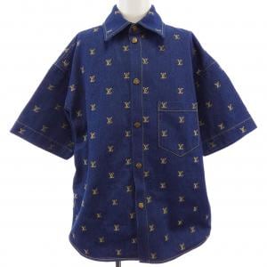 ルイヴィトン LOUIS VUITTON エンブロイダードシグネチャーショートスリーブデニムシャツ HQS90WJX1 S／Sシャツ