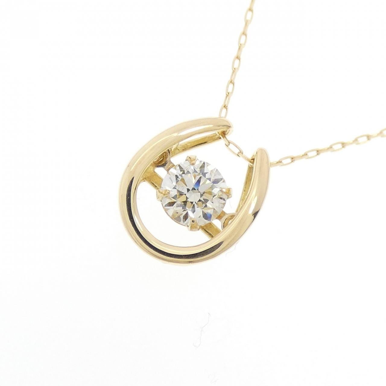 【新品】K18YG ホースシュー ダイヤモンド ネックレス 0.30CT