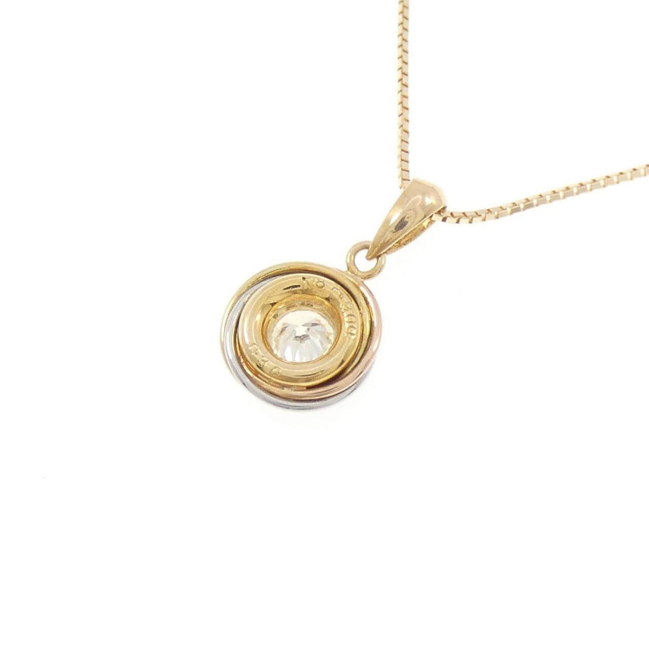 K18YG/PT900/K18PG ダイヤモンド ネックレス 0.30CT