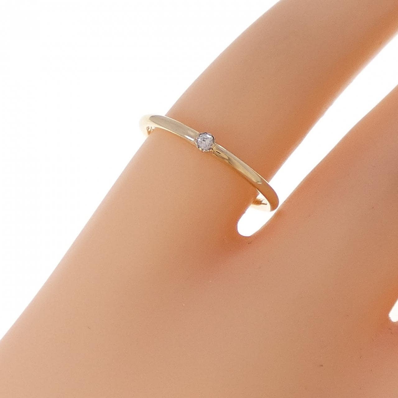 K10YG リボン ダイヤモンド リング 0.02CT