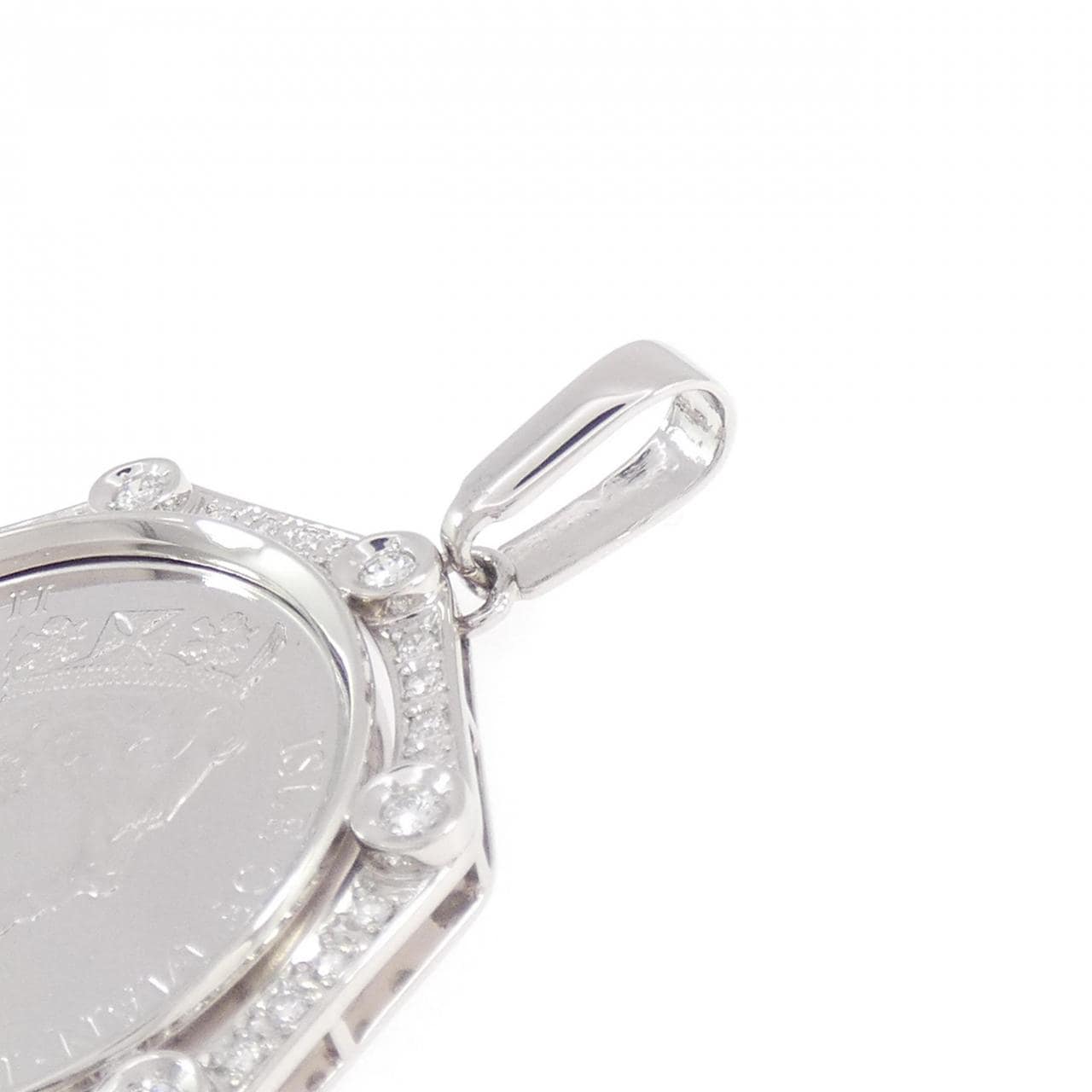 PT900(枠) ダイヤモンド コイン ペンダント 1.00CT