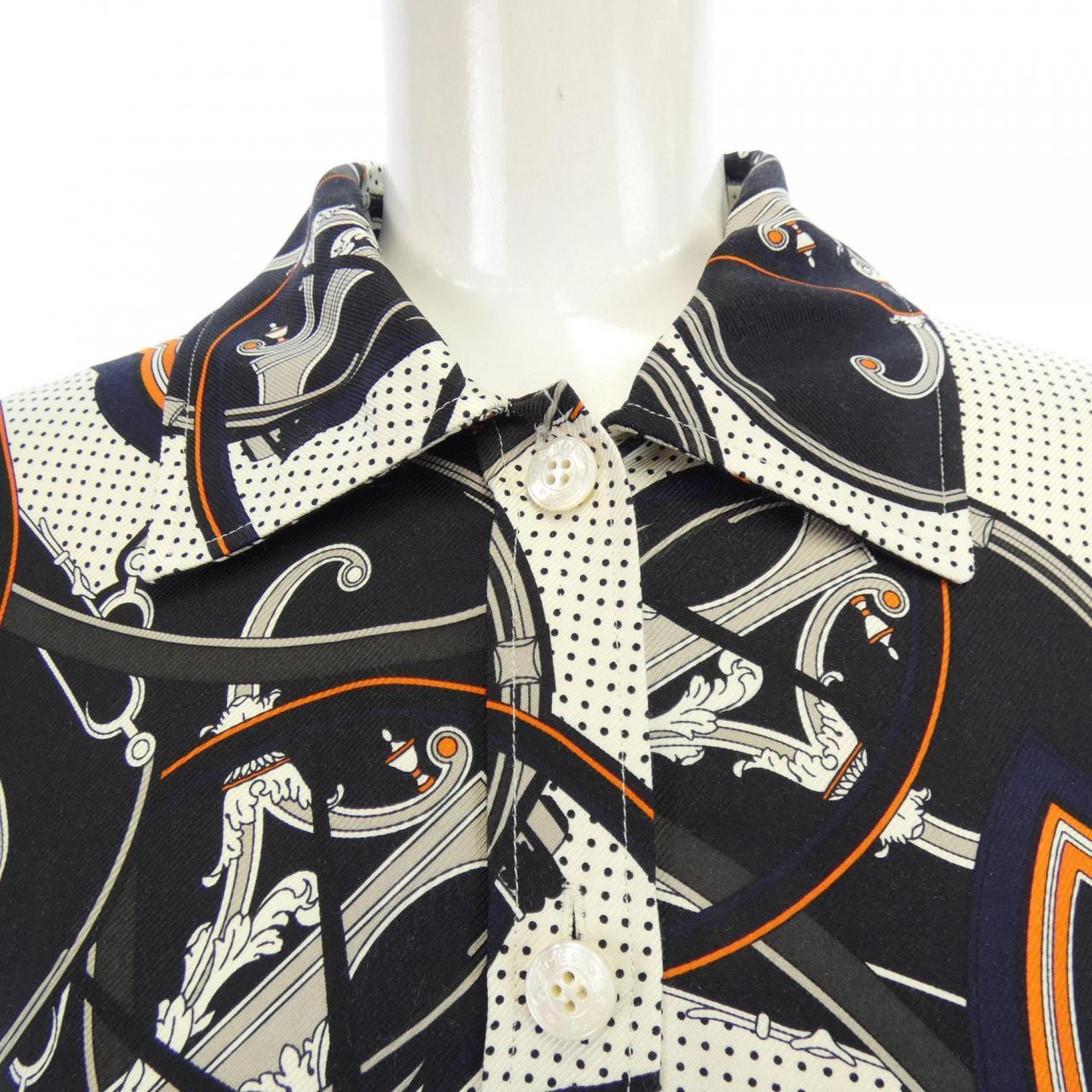 エルメス HERMES WASHINGTONS CARRIAGE *96-7300 ツイルレーヌ. ワンピース