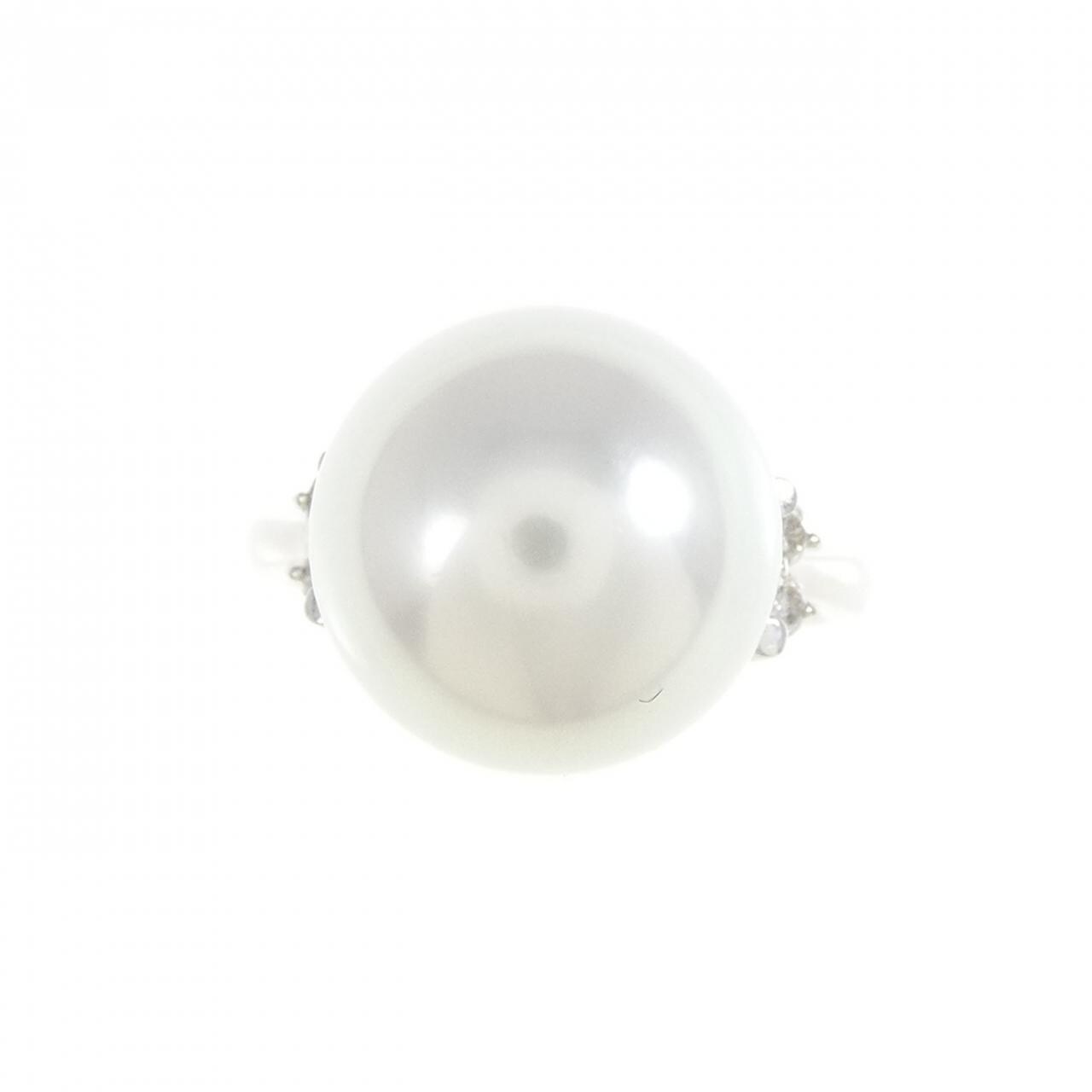 PT900 White Butterfly Pearl Ring 12mm