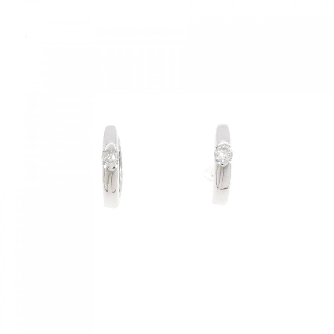 K18WG hoop Diamond earrings 0.14CT