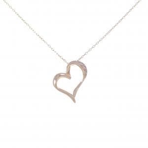 K10PG ハート ダイヤモンド ネックレス