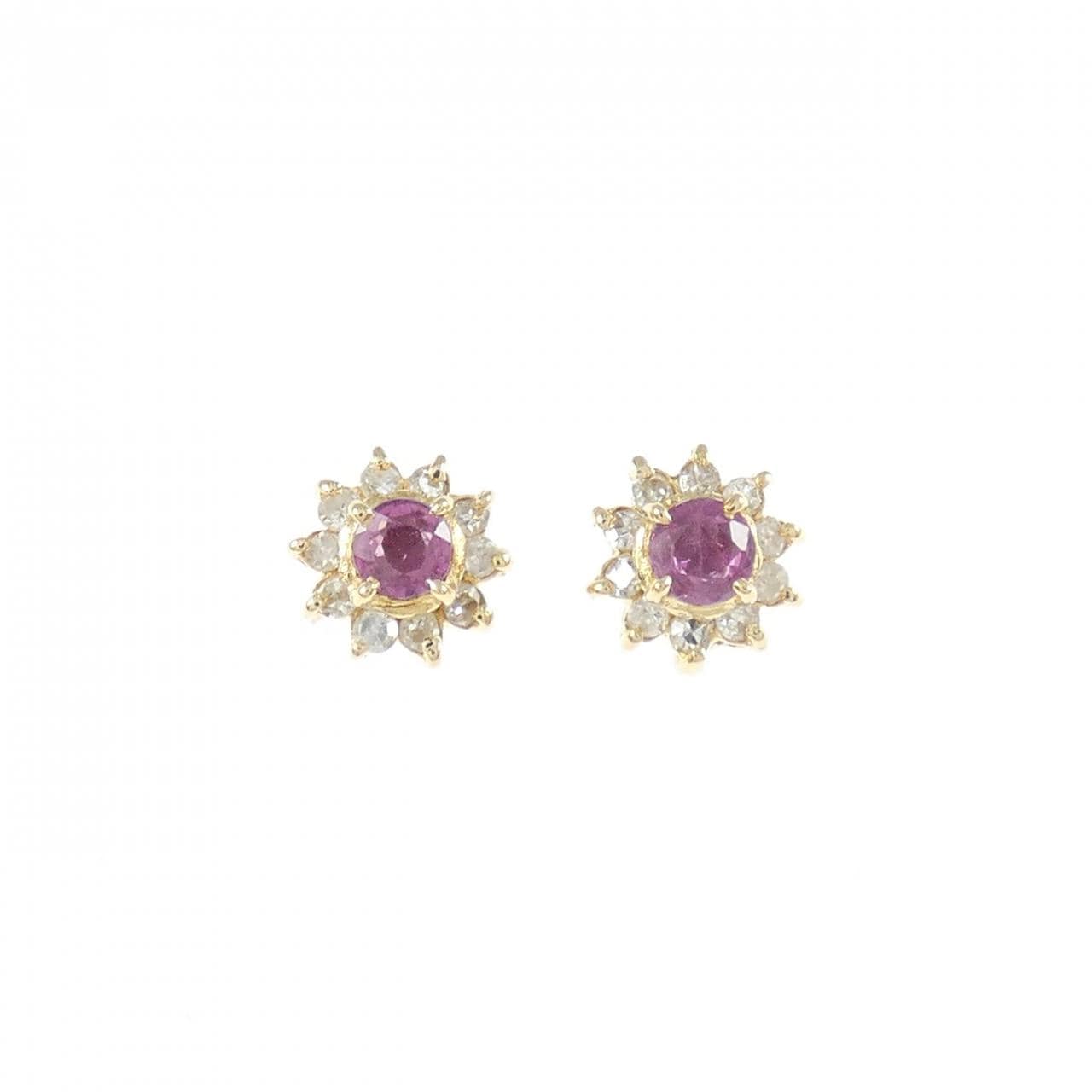 K18YG ルビー ピアス