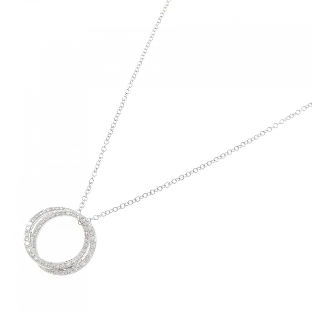 K18WG/750WG Diamond necklace 0.30CT