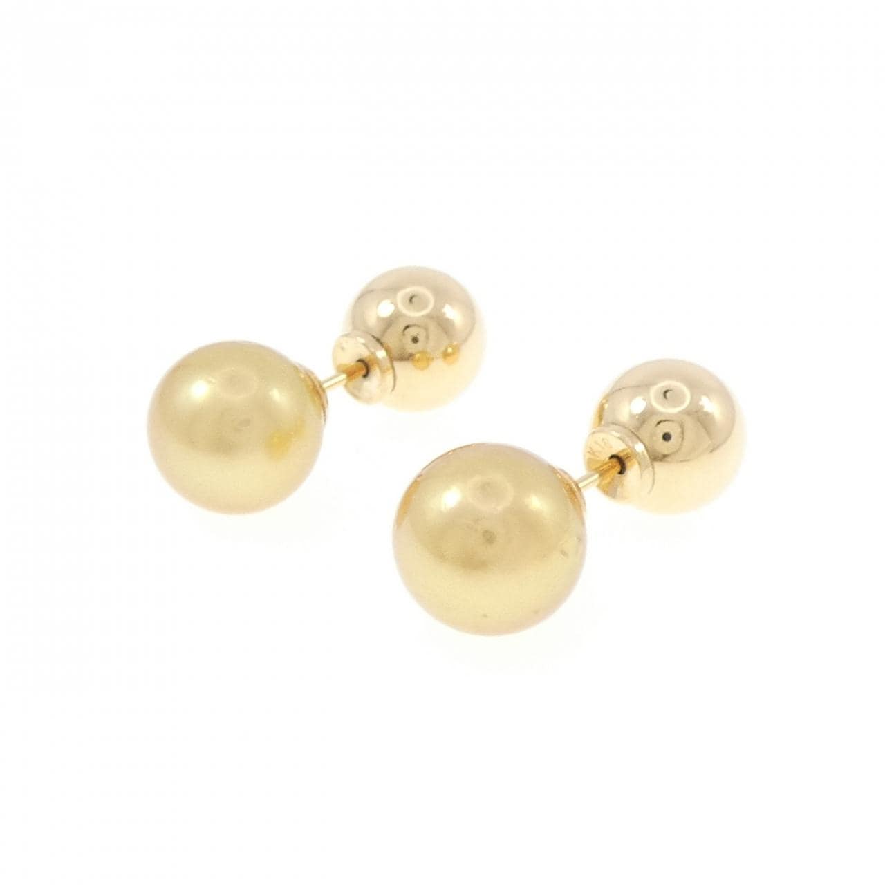 K18YG 白蝶パール ピアス 8.6mm
