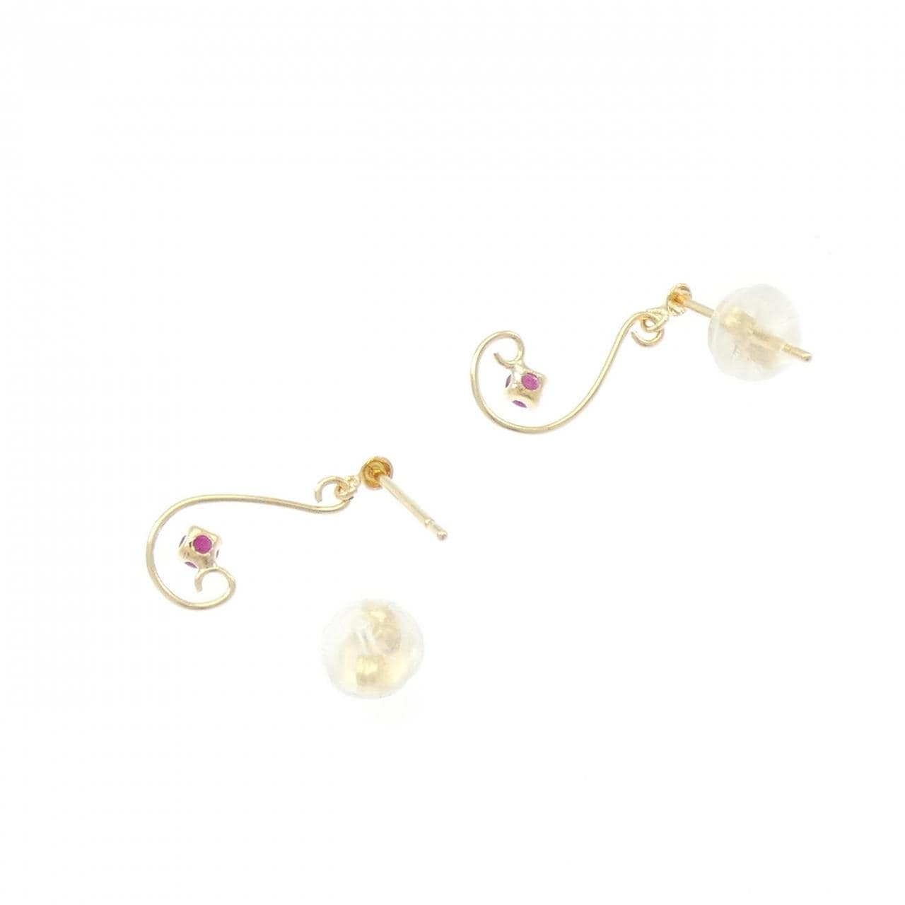 [BRAND NEW] K18YG Ruby Earrings