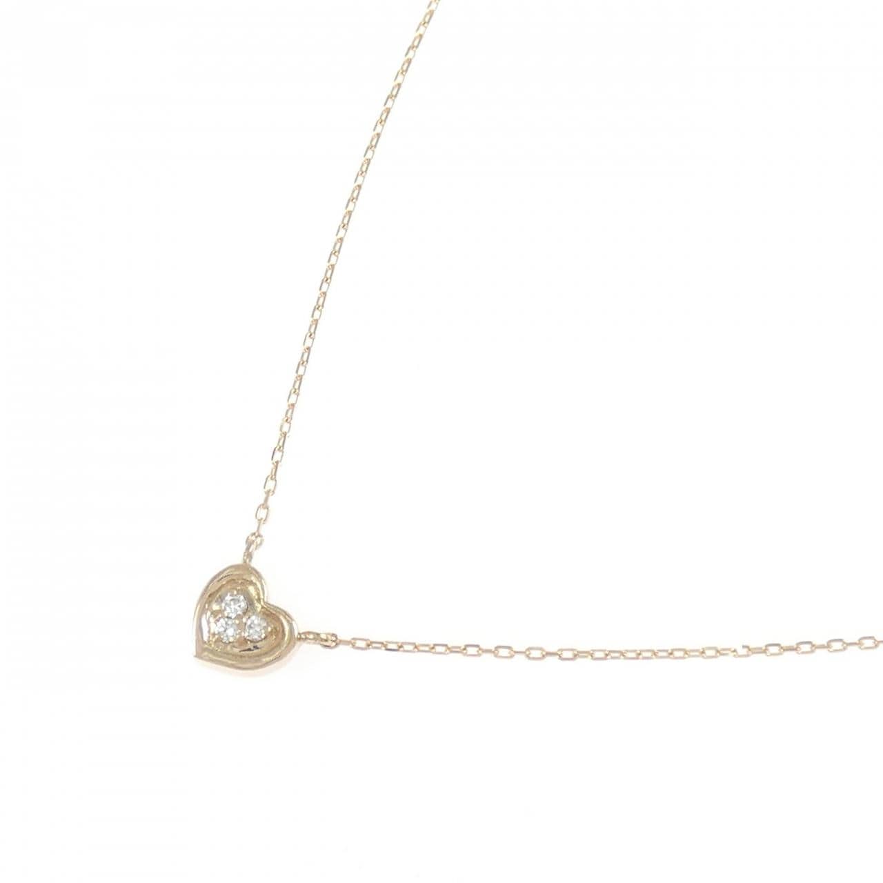 K18PG ハート ダイヤモンド ネックレス 0.035CT