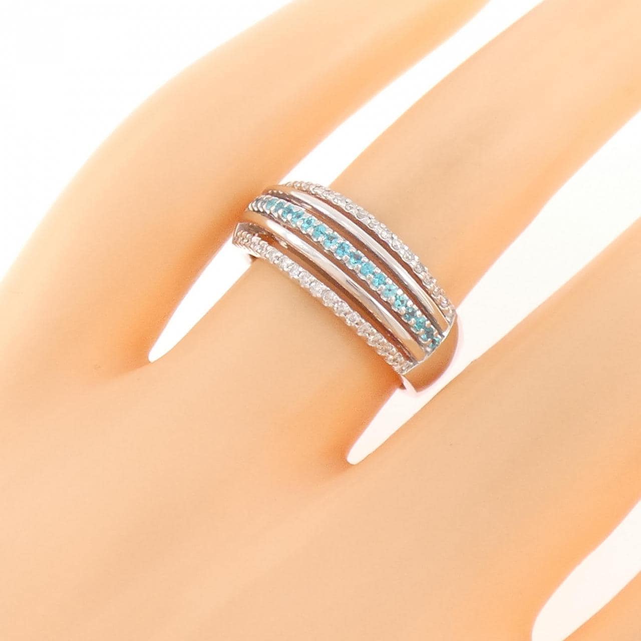 K18WG トルマリン リング 0.11CT