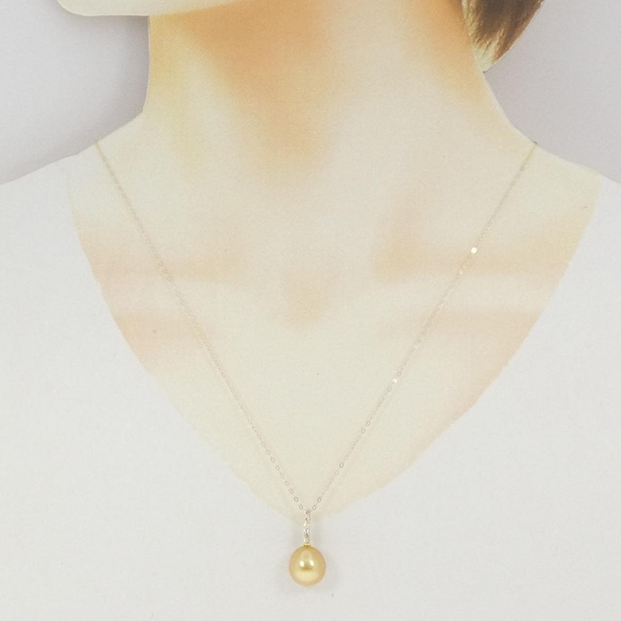 K18YG 白蝶パール ネックレス 11mm