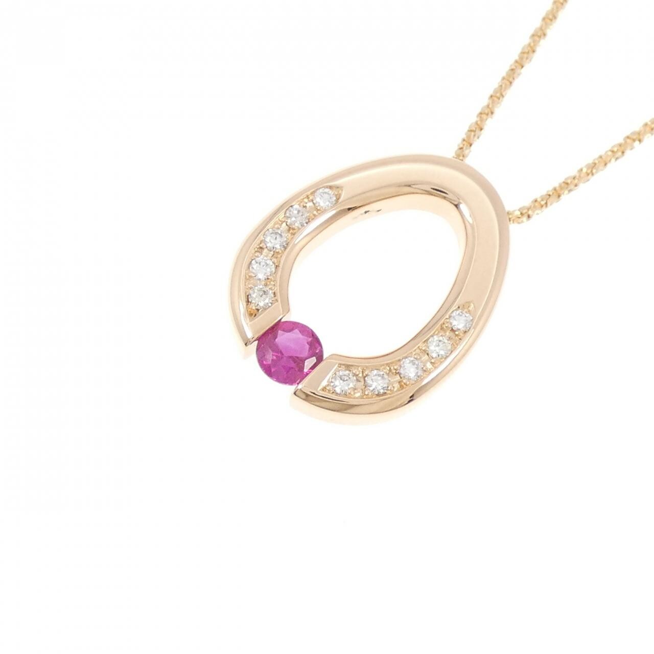 K18PG ルビー ネックレス 0.32CT