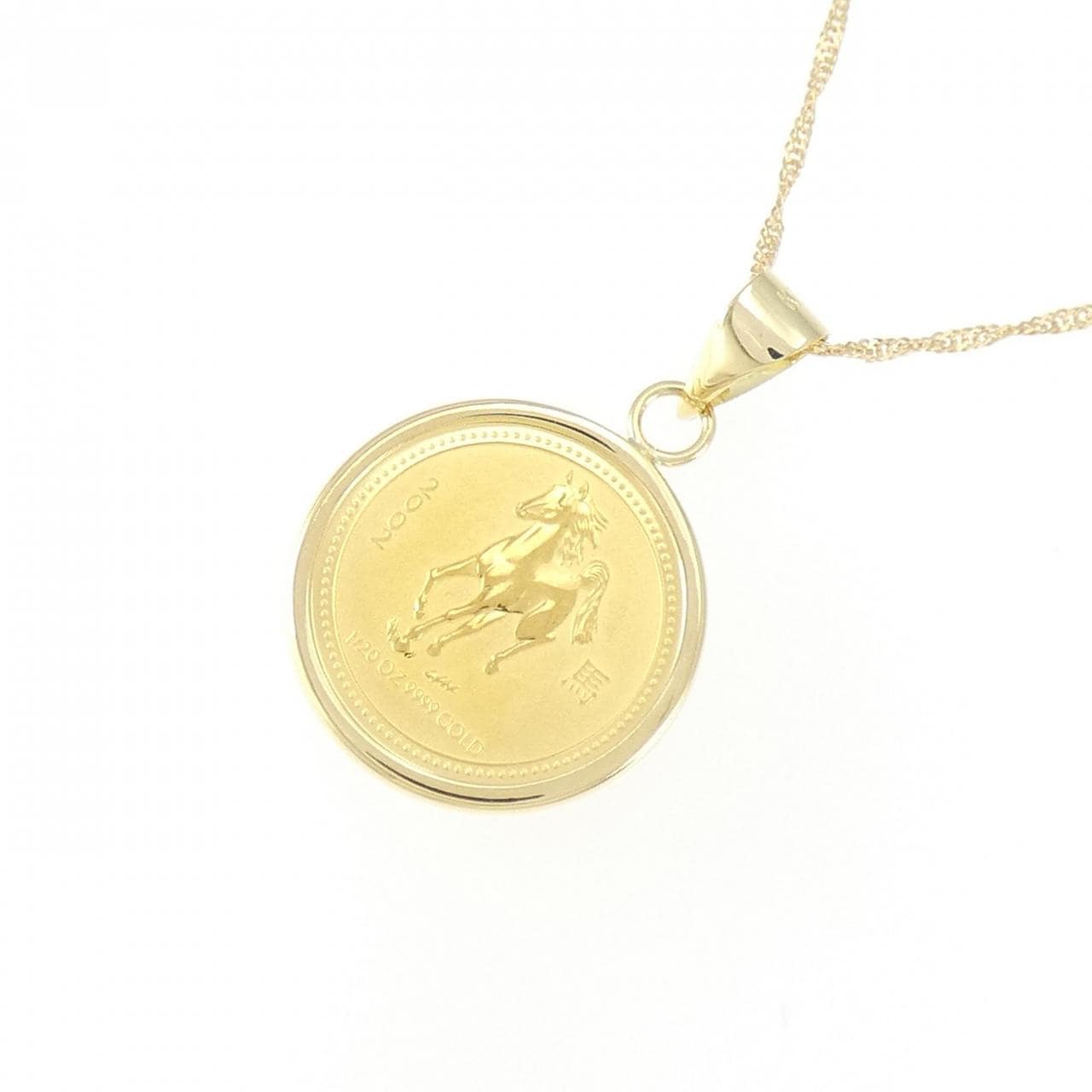 K18YG(frame) coin necklace