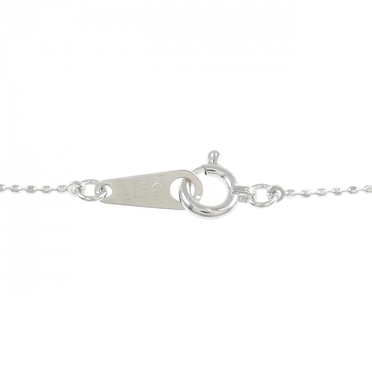 K14WG ハート キュービック ネックレス