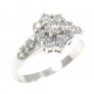 PT900 フラワー ダイヤモンド リング 0.50CT