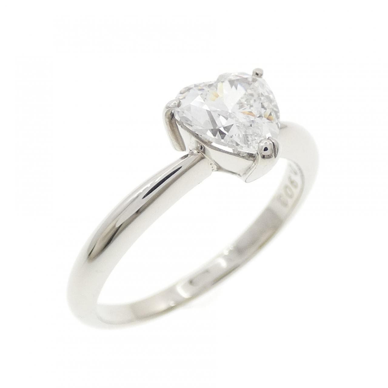 PT900 ダイヤモンド リング 0.903CT E SI1 ハートシェイプ