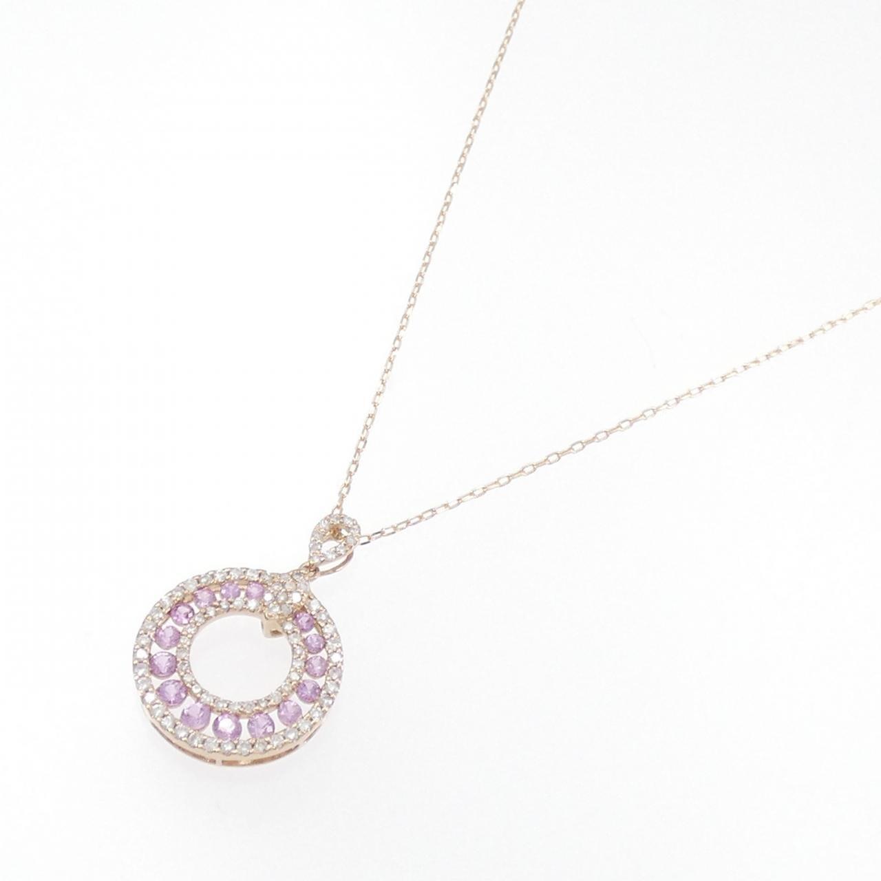 K18PG Sapphire Necklace 0.61CT