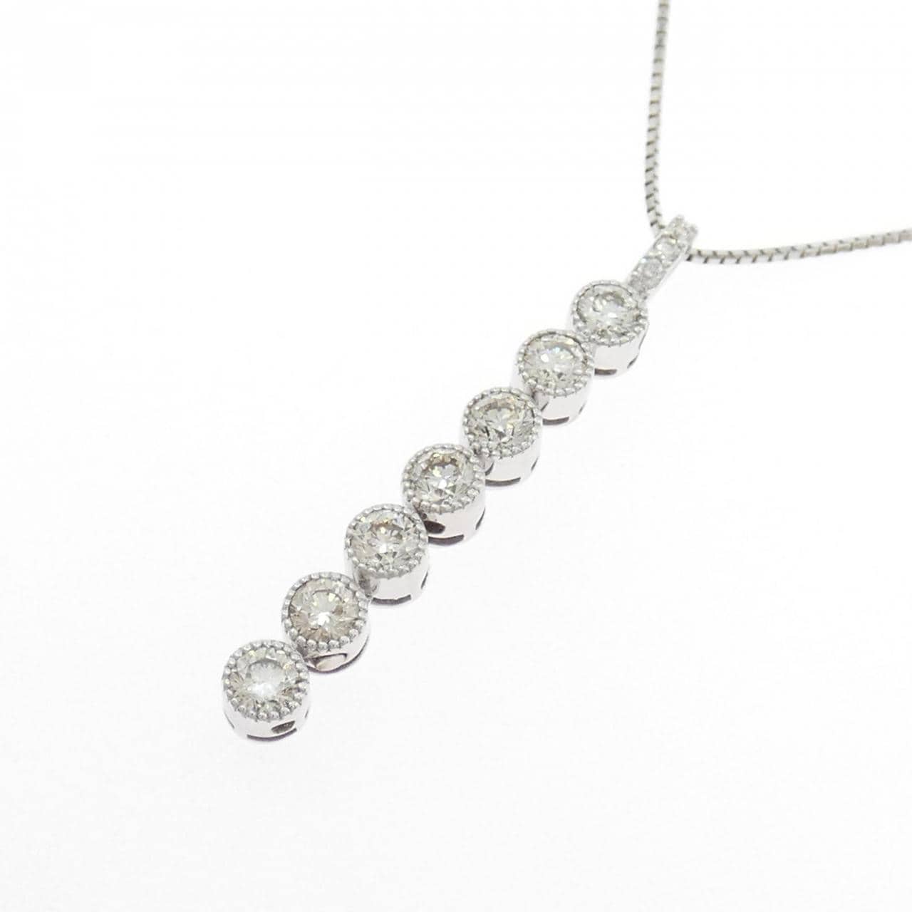 K18WG ダイヤモンド ネックレス 1.00CT