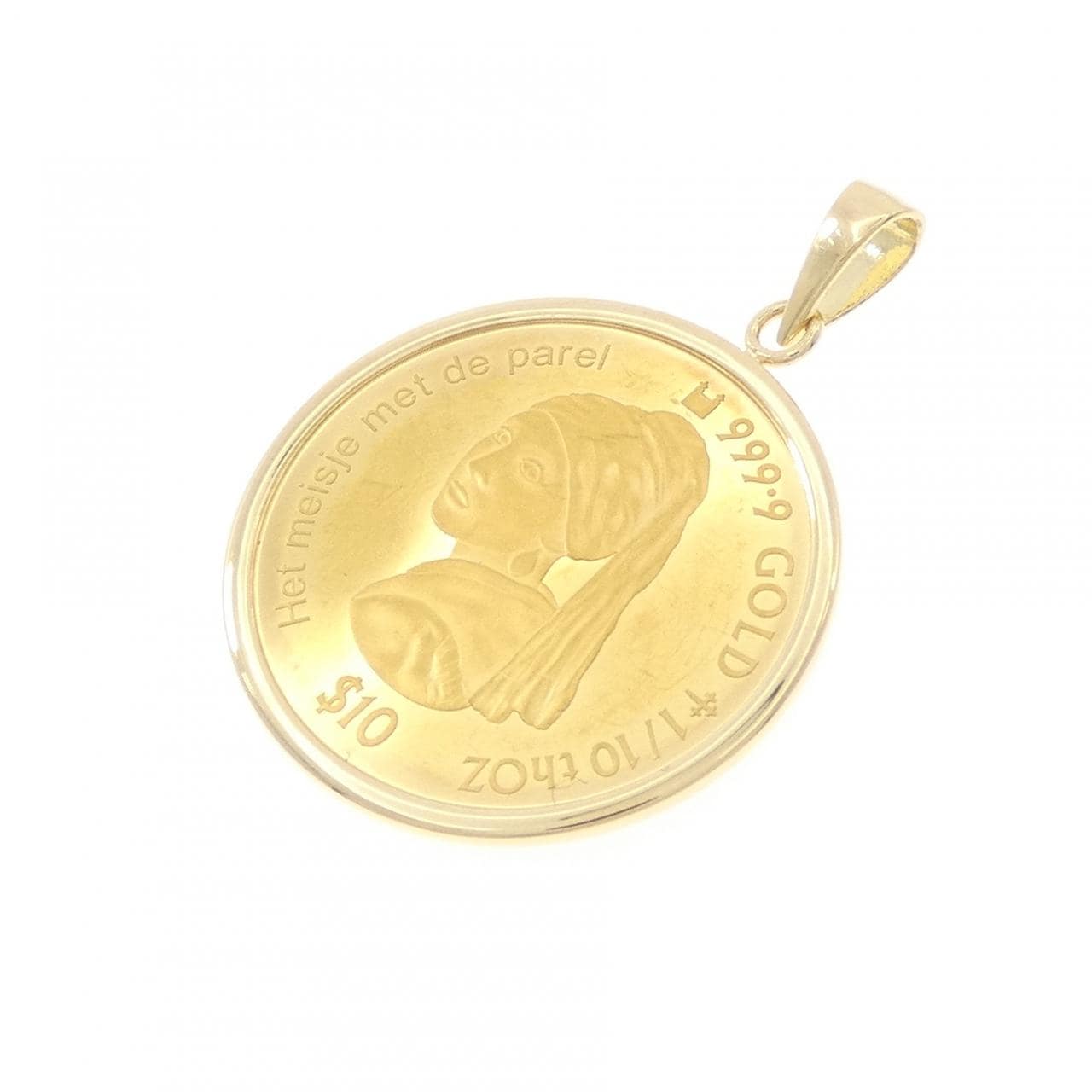 K18YG(枠) コイン ペンダント
