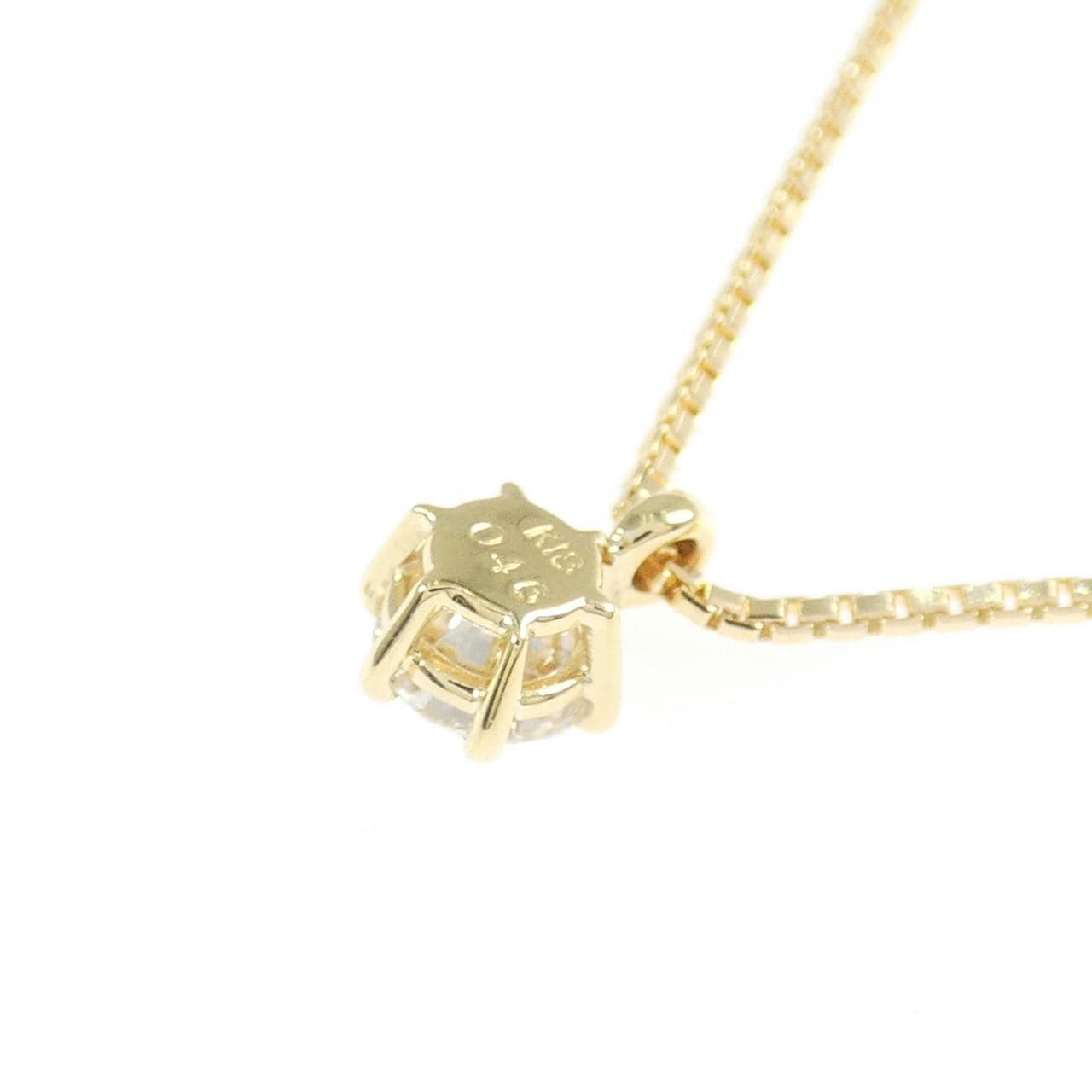 K18YG ソリティア ダイヤモンド ネックレス 0.46CT