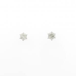 K18WG ソリティア ダイヤモンド ピアス 0.40CT