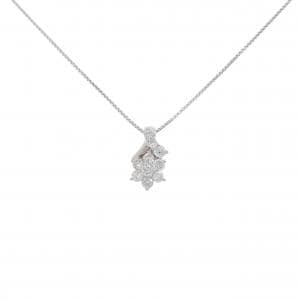 PT900/PT850 フラワー ダイヤモンド ネックレス 0.50CT