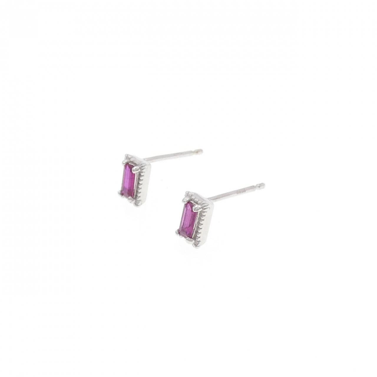 K18WG ルビー ピアス 0.20CT