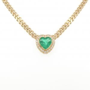 K18YG ハート エメラルド ネックレス 8.17CT