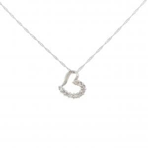 PT900/PT850 ハート ダイヤモンド ネックレス 0.1CT